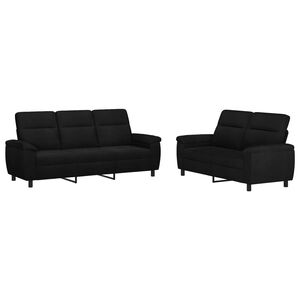 vidaXL Bankstel 2 pcs Zwart Stof