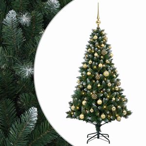 vidaXL Kunstkerstboom met Ballen 120 cm 150 LED's Warmwit