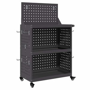vidaXL Gereedschapswagen Zwart 65 x 35 x 111 cm Koudgewalst staal