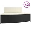 vidaXL Spa-bankjes met kussens 2 st poly rattan zwart