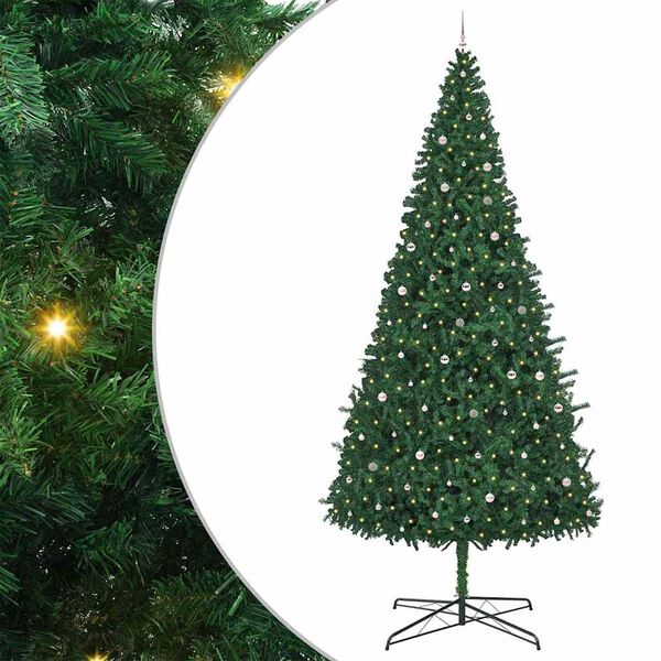 vidaXL Kerstboom met decoratieve touwlichten Groen 400 cm PVC