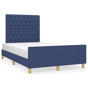 vidaXL Bedframe zonder matras 120x190 cm stof blauw