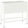 vidaXL Verhoogde Tuin Plantbak Wit 60 x 26 x 48 cm Staal