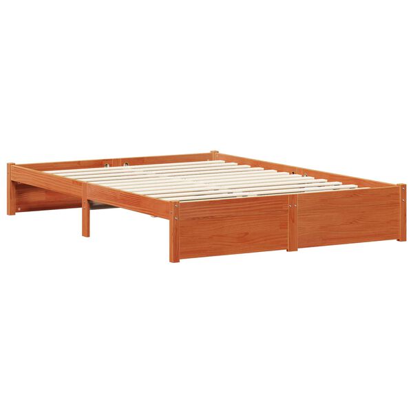 vidaXL Bedframe met hoofdeinde Wasbruin 140 x 200 cm Massief Vurenhout