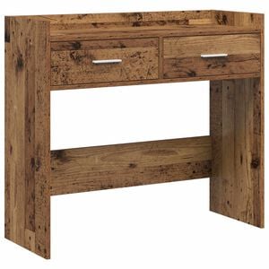 vidaXL Wandtafel Oud hout 90 x 35 x 80 cm Bewerkt hout