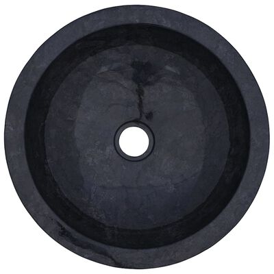 vidaXL Wastafelkast met marmeren wastafels massief teakhout zwart