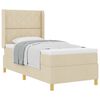 vidaXL Boxspringbed met hoofdeinde Cr&egrave;me 100 x 200 cm Stof