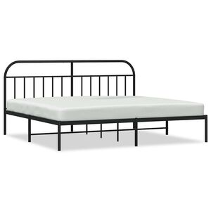 vidaXL Bedframe met hoofdbord metaal zwart 193x203 cm