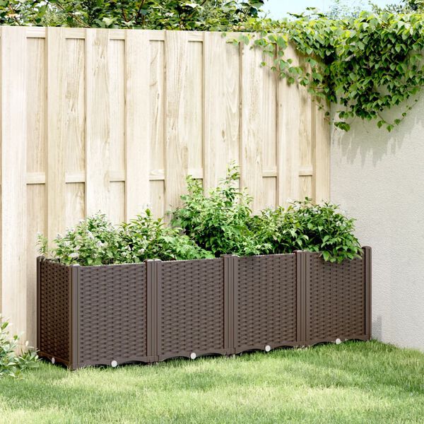 vidaXL Plantenbak 160x40x53 cm polypropeen bruin