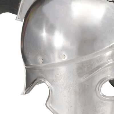 vidaXL Soldatenhelm Grieks replica LARP staal zilverkleurig