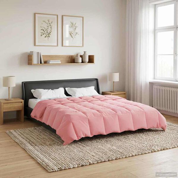 vidaXL Zomer Dekbed Gekwilt Roze 220 x 260 cm Microfiber