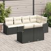 vidaXL Tuinbankenset met kussen 7 pcs Zwart en Wit poly rattan
