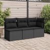vidaXL Tuinstoel zonder armleuningen met kussens zwart poly rattan