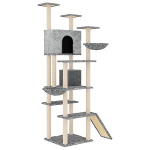 vidaXL Kattenmeubel met sisal krabpalen 191 cm lichtgrijs