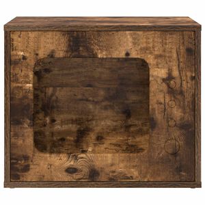 vidaXL Kattenhuis Gerookt eiken 51 x 30 x 42 cm Bewerkt hout