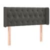 vidaXL Hoofdbord met randen 93x16x78/88 cm fluweel donkergrijs