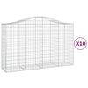 vidaXL Schanskorven 10 st gewelfd 200x50x120/140 cm ijzer
