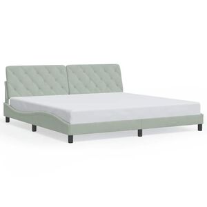 vidaXL Bedframe zonder matras 200x200 cm fluweel lichtgrijs