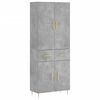 vidaXL Hoge kast 69,5x34x180 cm bewerkt hout betongrijs