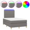 vidaXL Boxspring met matras en LED stof donkergrijs 120x200 cm
