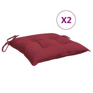 vidaXL Palletkussens 2 st 50x50x7 cm oxford stof wijnrood
