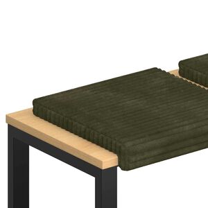 vidaXL Bankkussen 2 st Pluche Corduroy Groen Diepte 35 cm
