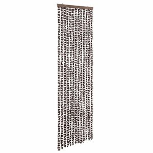 vidaXL Vliegengordijn 56x185 cm chenille bruin en wit