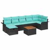vidaXL Tuinbankenset 8 st Zwart Poly riet