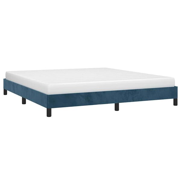 vidaXL Bedframe zonder matras 180x200 cm fluweel donkerblauw
