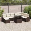 vidaXL Tuin Sofa Set met kussen 9 pcs Bruin en cr&egrave;me