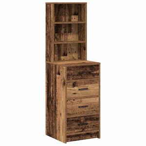 vidaXL Highboard met lade Oud hout 40 x 41 x 135 cm Bewerkt hout