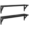 vidaXL Wandplanken Muurmontage 2 pcs Zwart Eiken 60 x 15 x 15,5 cm
