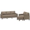 vidaXL 3-delige Loungeset met kussens stof taupe