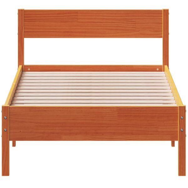 vidaXL Bedframe zonder matras massief grenenhout wasbruin 90x190 cm