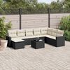 vidaXL 9-delige Loungeset met kussens poly rattan zwart