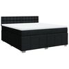 vidaXL Boxspring met matras stof zwart 180x200 cm