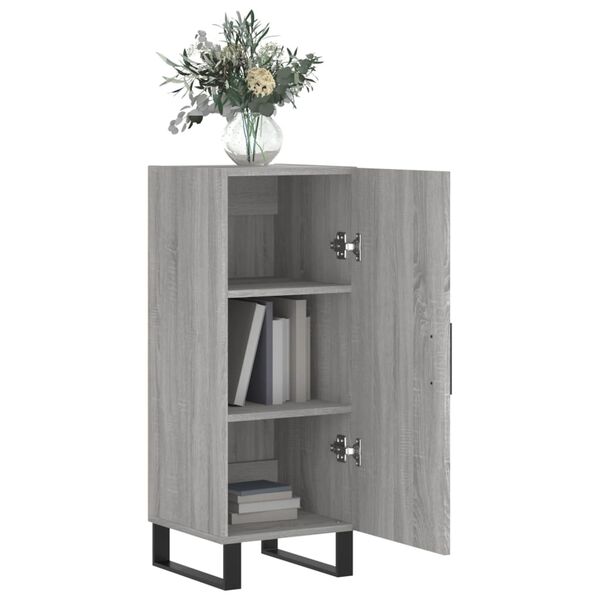 vidaXL Dressoir 34,5x34x90 cm bewerkt hout grijs sonoma eikenkleurig