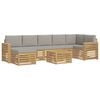 vidaXL Buiten bankenset 8 st Wit en Lichtgrijs Polyester