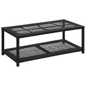 vidaXL Schoenenbank 80x40x30 cm poly rattan zwart