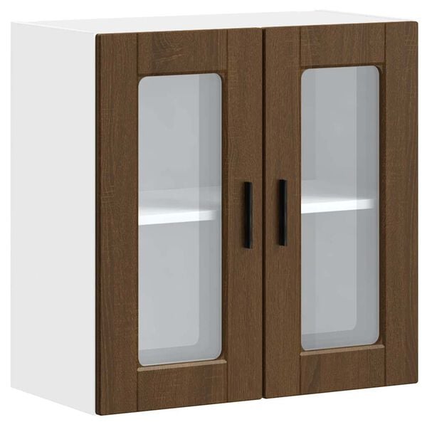 vidaXL Keukenbovenkast met glazen deur Porto bruin eikenkleur