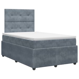 vidaXL Boxspringbed met matras Donkergrijs 120 x 200 cm Fluweel