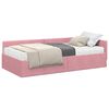 vidaXL Hoekbedframe met Matras 2 st Roze 100 x 200 cm Fluweel
