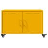 vidaXL Salontafel 68x50x43,5 cm staal mosterdgeel