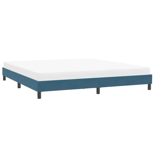 vidaXL Bedframe zonder matras 200x210 cm fluweel donkerblauw