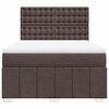 vidaXL Boxspring met matras stof donkerbruin 140x200 cm