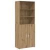 vidaXL Hoge kast Artisanaal eiken 70 x 42,5 x 185 cm Bewerkt hout