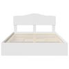 vidaXL Opslag bed met hoofdeinde Wit 140 x 190 cm Bewerkt hout