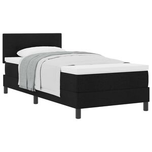 vidaXL Boxspringbed met kussen met hoofdeinde Zwart 80 x 200 cm Stof