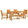 vidaXL Tuin eettafelset 6 st Bruin 150 x 90 x 74 cm Massief Acaciahout