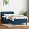 vidaXL Boxspring met matras fluweel donkerblauw 100x210 cm
